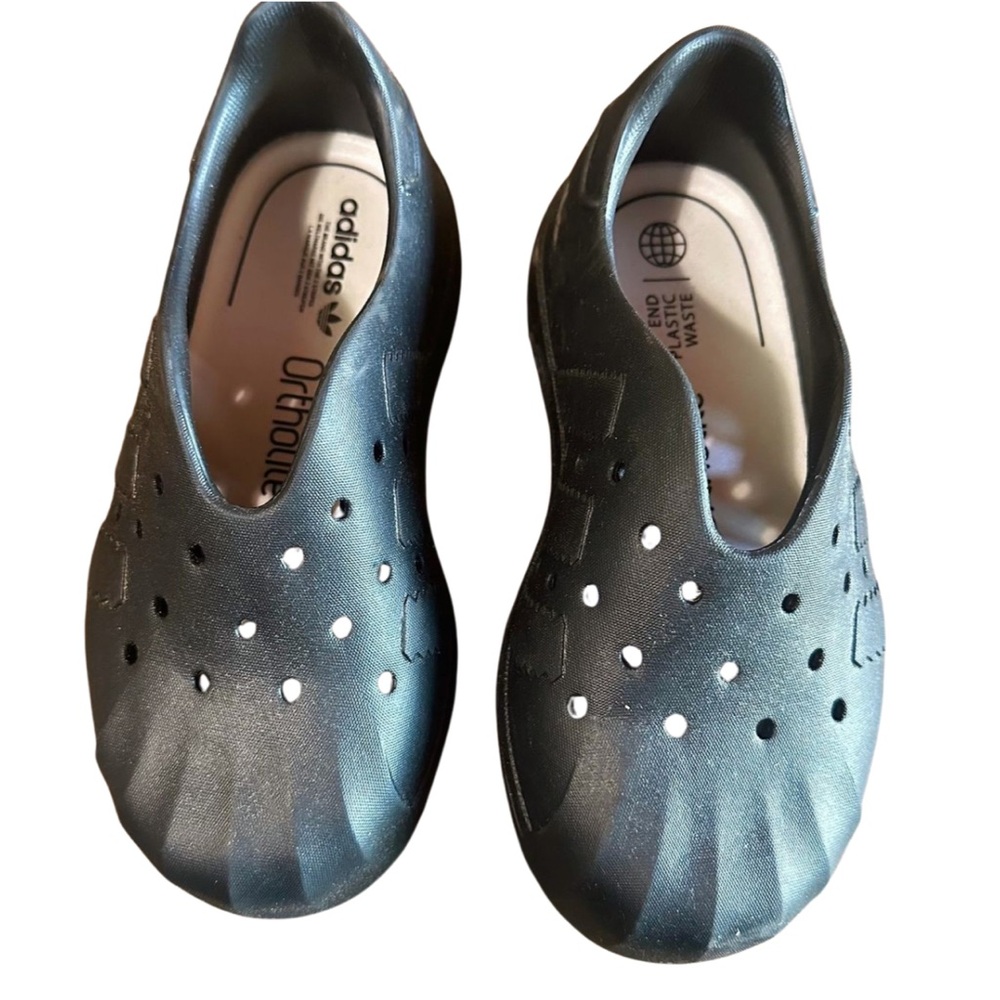 Adidas adiFom Black Slip-On Shoes Youth 2.5Y | Lightweight Eco-Friendly Sneaker
